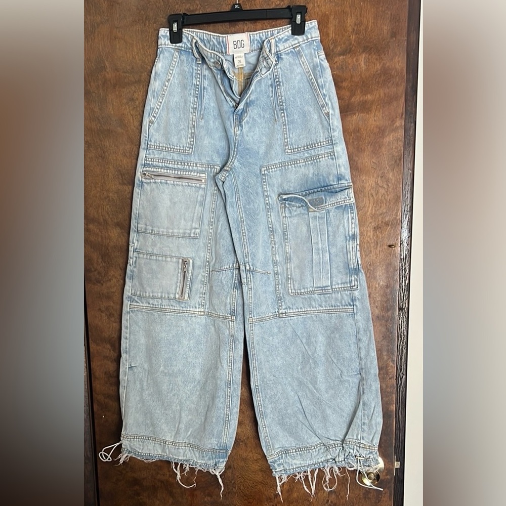 BDG Urban Outfitters Light Blue Denim Cargo Jeans